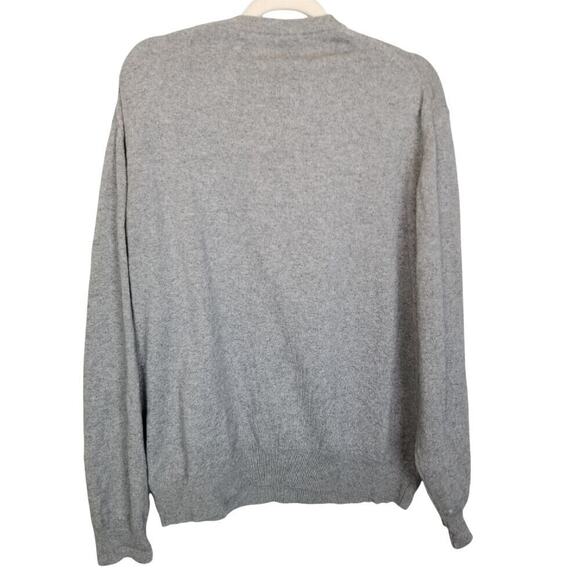 Hathaway Platinum Mens Cashmere Silk Sweater Sz L Quiet Luxury Minimalist Gray - Picture 7 of 7